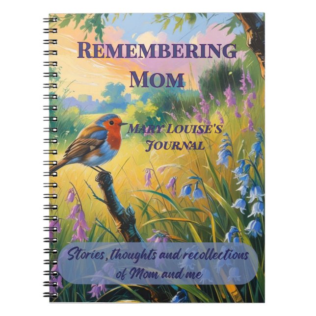 Caderno Espiral Remembering Mom – Personalized Mom Journal (Frente)