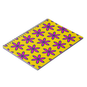 Caderno Espiral Remendo de Flor Roxa