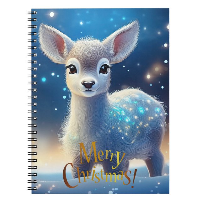 Caderno Espiral Rena com saudação de Feliz Natal (Frente)