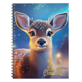 Caderno Espiral Rena com saudação de Feliz Natal