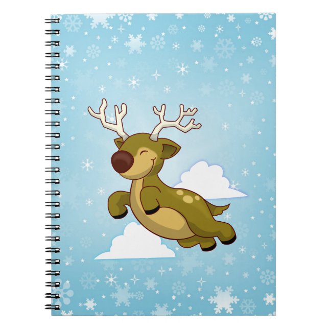 Caderno Espiral Rena de Natal Voadora (Frente)