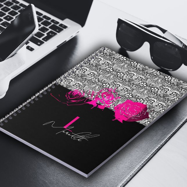 Caderno Espiral Rendas Chiques & Rosas Personalizadas (Criador carregado)