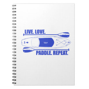 Caderno Espiral Repetição de Paddle de Amor ao Vivo