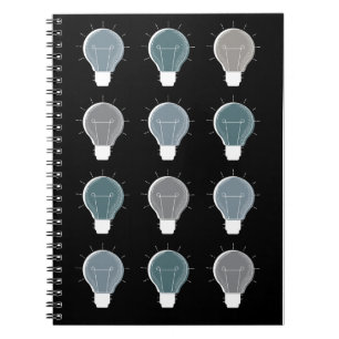 Caderno Espiral Repetição Escandinava Simples da Cinza Azul