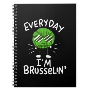 Caderno Espiral Repolho de Bruxelas Vegano Engraçado