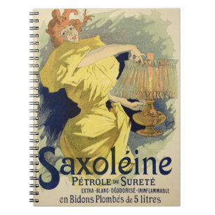 Caderno Espiral Reprodução de uma poster publicitária "saxolein