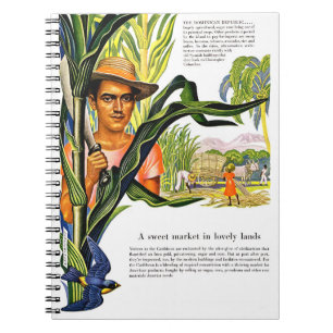 Caderno Espiral República Dominicana, plantação do açúcar de