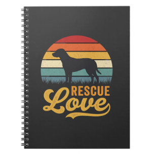 Caderno Espiral Rescue Love Retro Dog Sunset_1