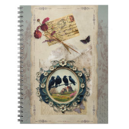Caderno Espiral Reserva de lixo com Rosas e Raven