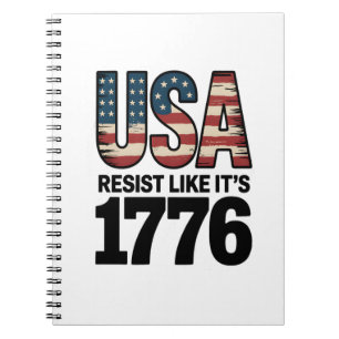 Caderno Espiral Resiste como se fosse 1776 soldados patrióticos EU