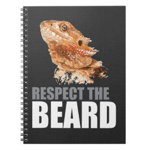 Caderno Espiral Respeite o dragão farpado engraçado da barba