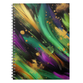 CADERNO ESPIRAL RESPLENDOR PURPURA VERDE DOURADO SALPICOS MARDI GR
