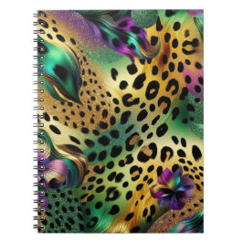 CADERNO ESPIRAL RESPLENDOR PURPURA VERDE DOURADO SALPICOS MARDI GR