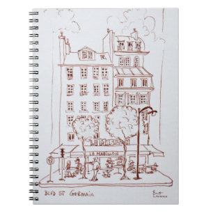 Caderno Espiral Restaurante no Boulevard   Saint-Germain, Paris