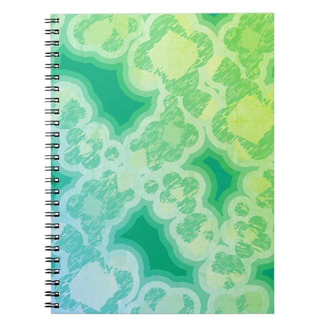 Caderno Espiral Resumo Verde Abstrato (Frente)