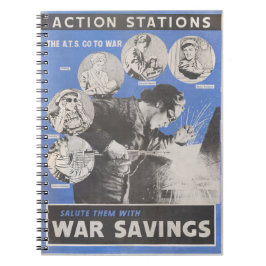 Caderno Espiral Retirada do poster de guerra britânico.