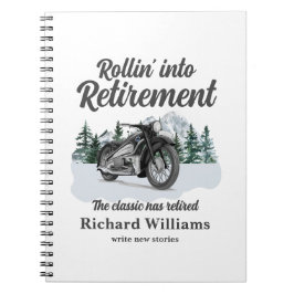 Caderno Espiral Retirement Travel Theme Classic Motorbike Rolling