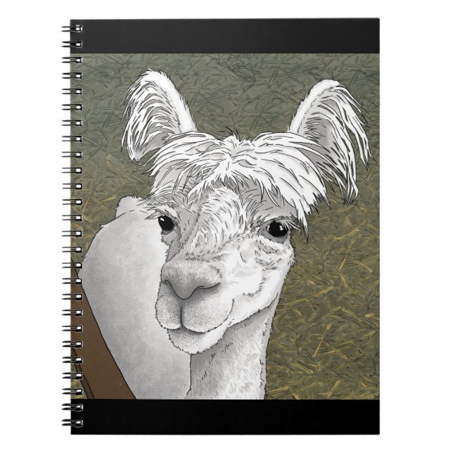 Caderno Espiral Retrato Alpaca 2 (Frente)