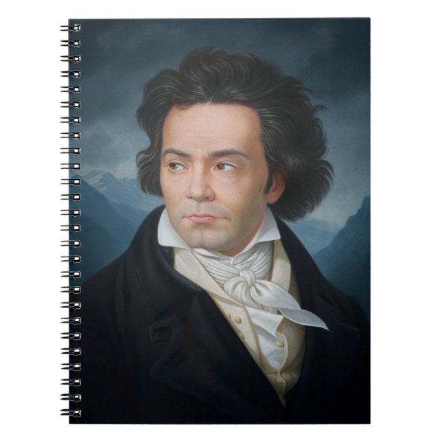 Caderno Espiral Retrato clássico de Beethoven (Frente)