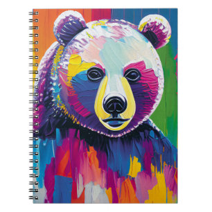 Caderno Espiral Retrato Colorido do Urso