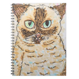 Caderno Espiral Retrato Colorido e Excêntrico de Gato