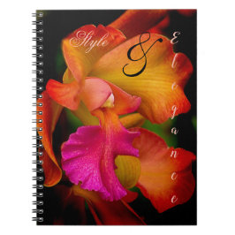 Caderno Espiral Retrato da Cattleya Orchid