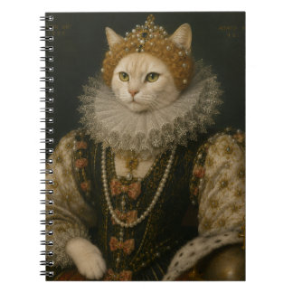 Caderno Espiral Retrato da Rainha Gata Majestosa Elizabeth I Renas