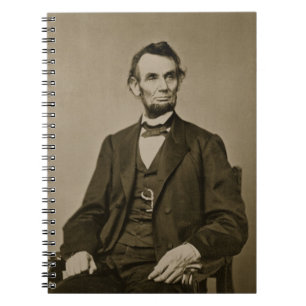 Caderno Espiral Retrato de Abraham Lincoln (1809-65) (foto de b/w)