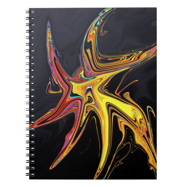 Caderno Espiral Retrato de abstrato marmoreado (Frente)