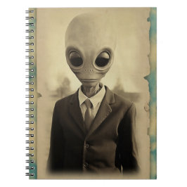 Caderno Espiral retrato de alienígena
