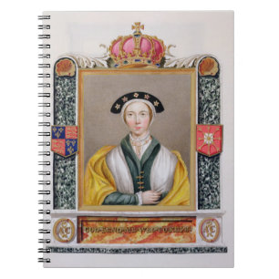 Caderno Espiral Retrato de Anne de 1515-57) 4ns rainhas de Cleves