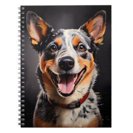 Caderno Espiral Retrato de Arte do Cachorro Australiano