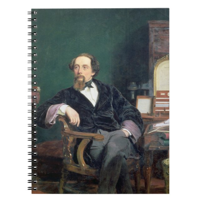 Caderno Espiral Retrato de Charles Dickens (óleo em canvas) (Frente)