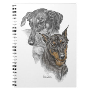 Caderno Espiral Retrato de Dois Dobermans