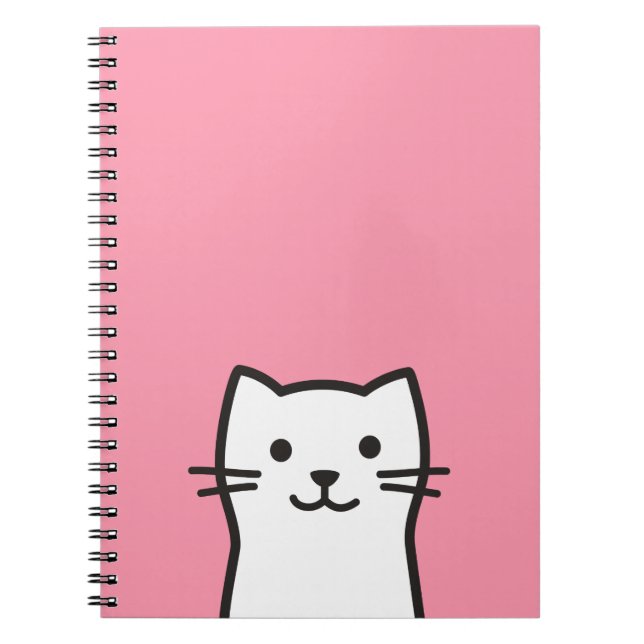 Caderno Espiral Retrato de gato engraçado (Frente)