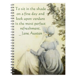 Caderno Espiral Retrato de Jane Austen +citação