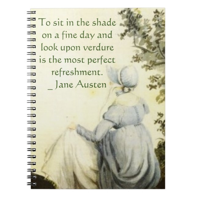 Caderno Espiral Retrato de Jane Austen +citação (Frente)