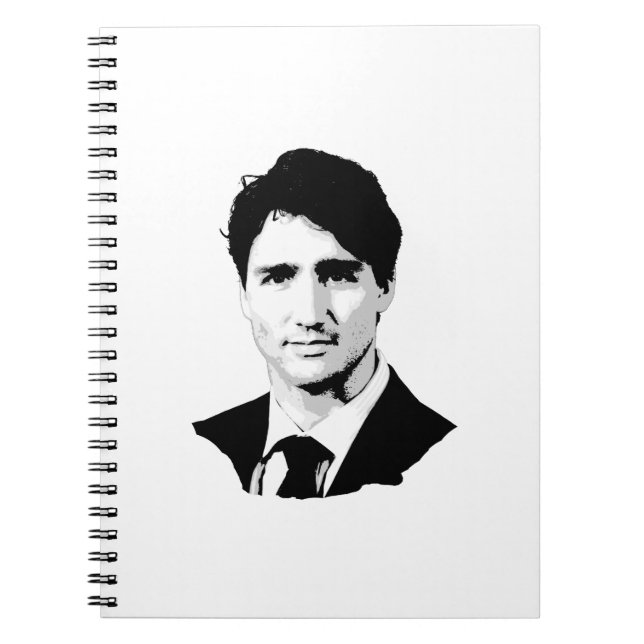 Caderno Espiral Retrato de Justin Trudeau (Frente)