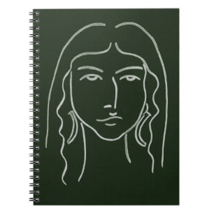 Caderno Espiral Retrato de Malachite com Cabelo Longo