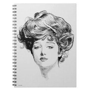 Caderno Espiral Retrato de uma menina de Gibson, 1900