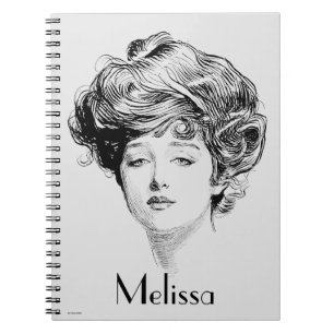 Caderno Espiral Retrato de uma menina de Gibson, 1900