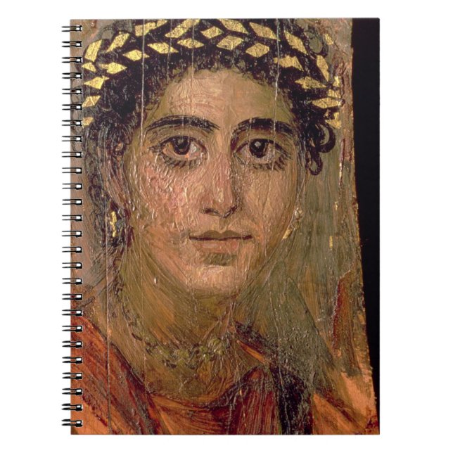 Caderno Espiral Retrato de uma mulher, de Fayum, Romano-Egípcio, (Frente)