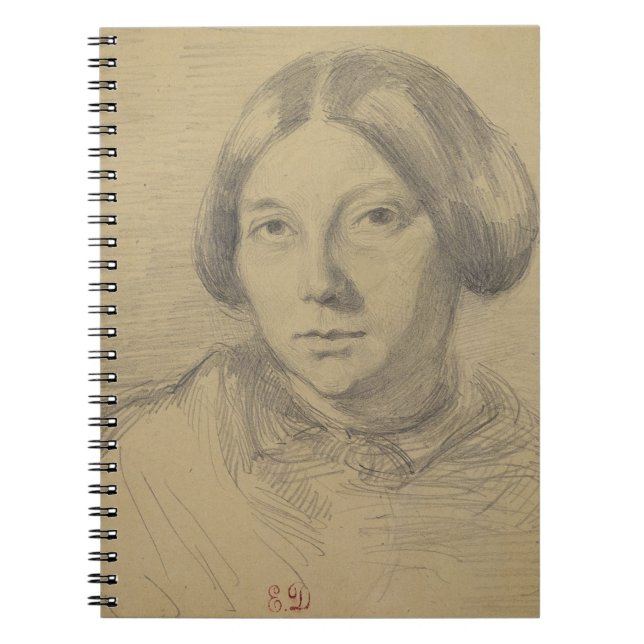 Caderno Espiral Retrato de uma mulher, possivelmente George Sand (Frente)