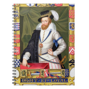Caderno Espiral Retrato do conde de Robert Dudley (c.1532-88) de