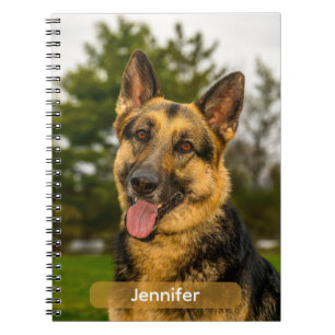 Caderno Espiral Retrato Feliz do Cão Pastor Alemão