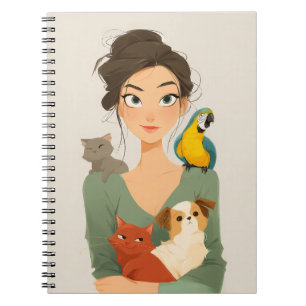 Caderno Espiral Retrato Louco de Pet Lover