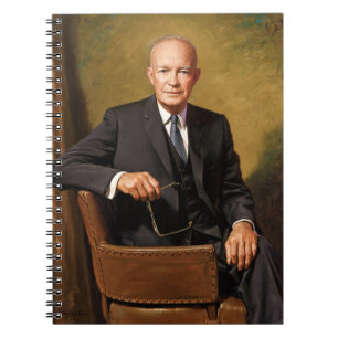 Caderno Espiral Retrato oficial de Dwight Eisenhower na Casa Branc