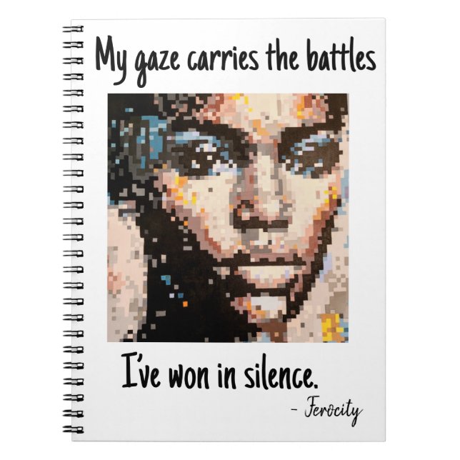 Caderno Espiral Retrato Ousado em Pixels com Tons Vibrantes (Frente)