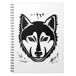 Caderno Espiral Retrato preto e branco do Rouco Lino Cortado Impre