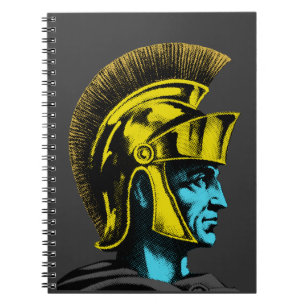 Caderno Espiral Retrato romano do pop art do gladiador